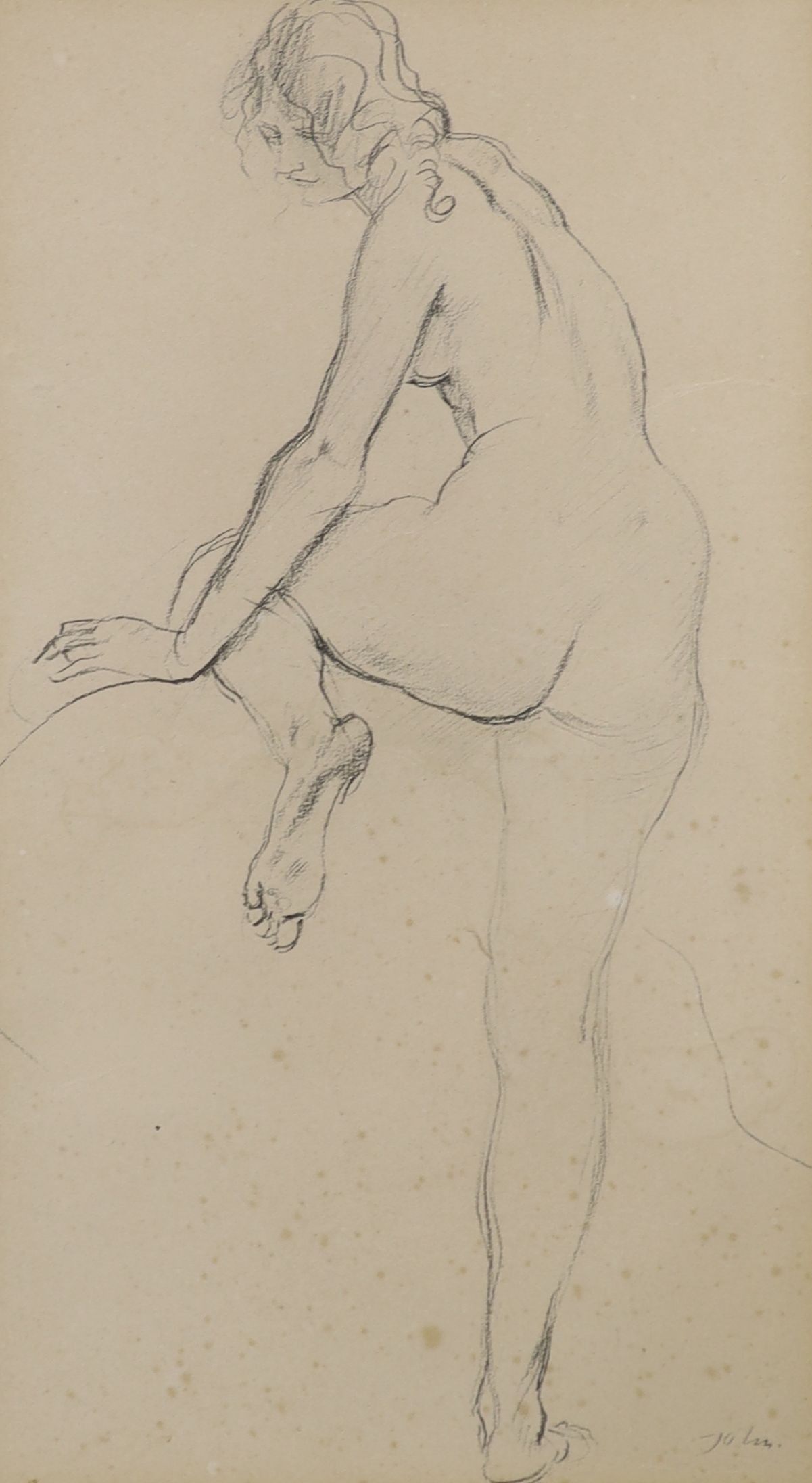 Augustus John (1878-1961), lithograph, Study of a female nude, 22 x 13cm